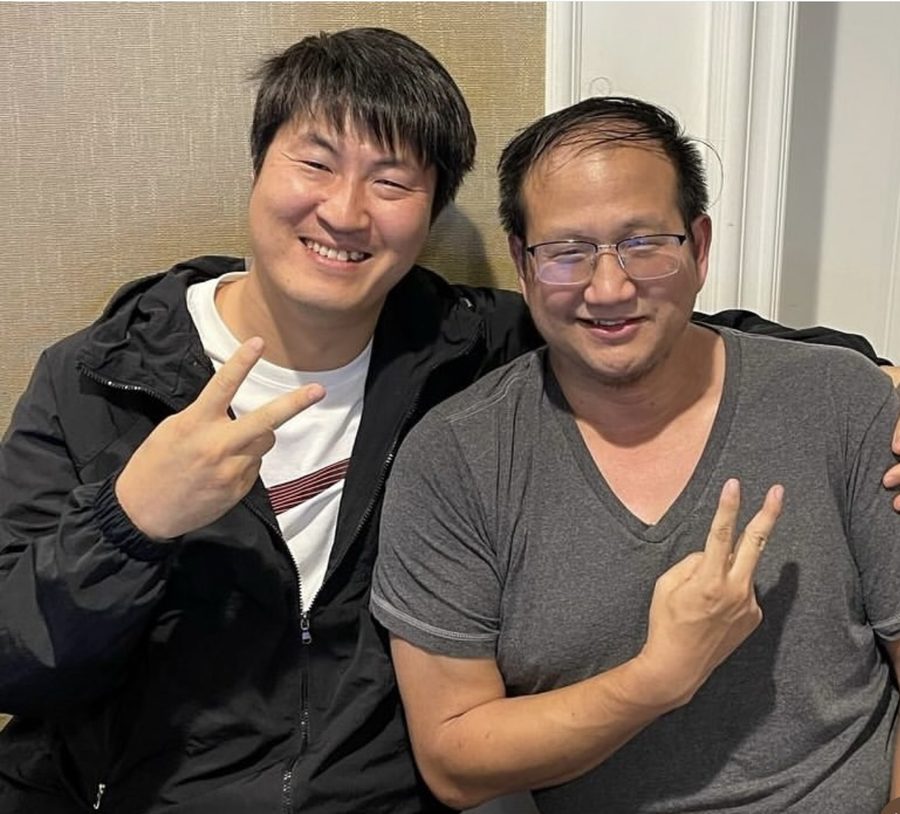 Wayne Chiang with Korean Brood War pro Garimto in 2024