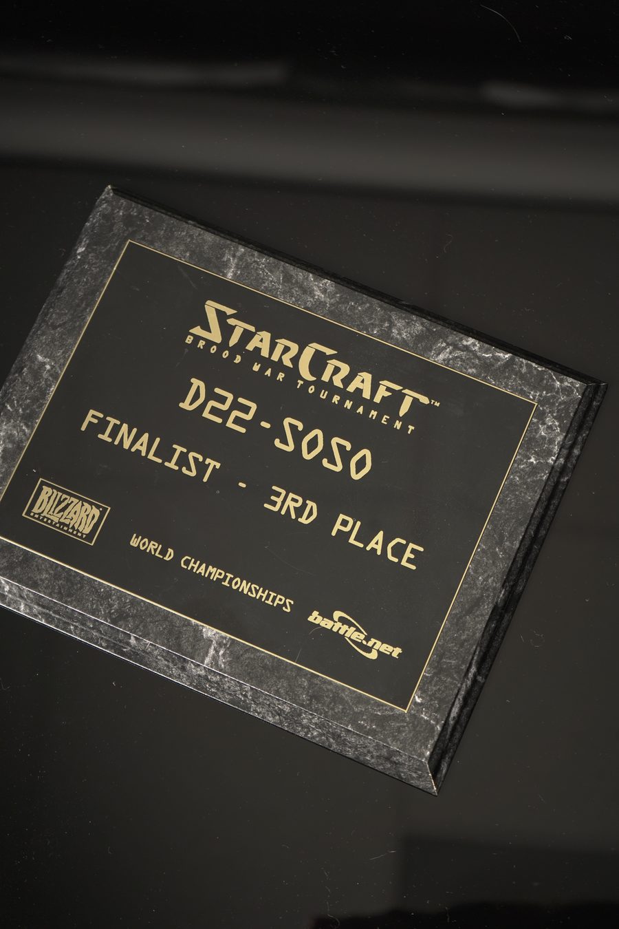 StarCraft World Championships finalist plaque, 3rd place, engraved D22-SOSO